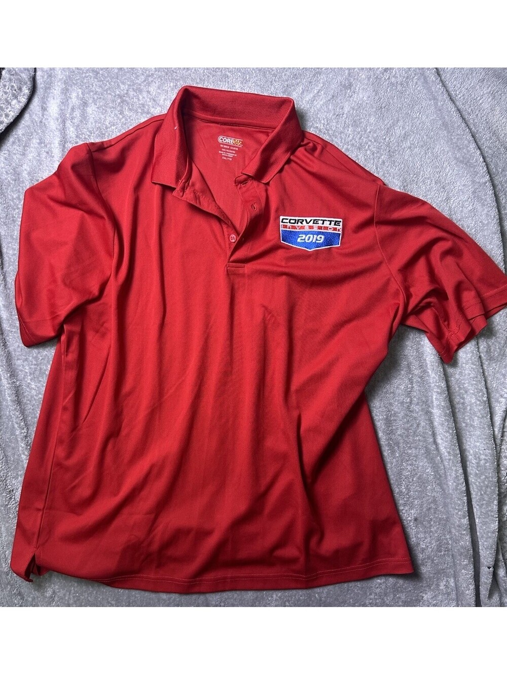 2019 Corvette Invasion Polo Shirt XXL Red Bastrop Texas COTA Car Show